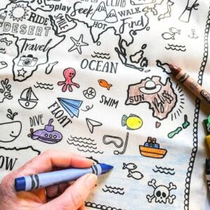 DIY Coloring Mat for Kids Art and Craft Reusable & Washable Sketch Drawing Mats Educational Alphabets and Animal with12 Color Sketch Pens for Boys & Girls